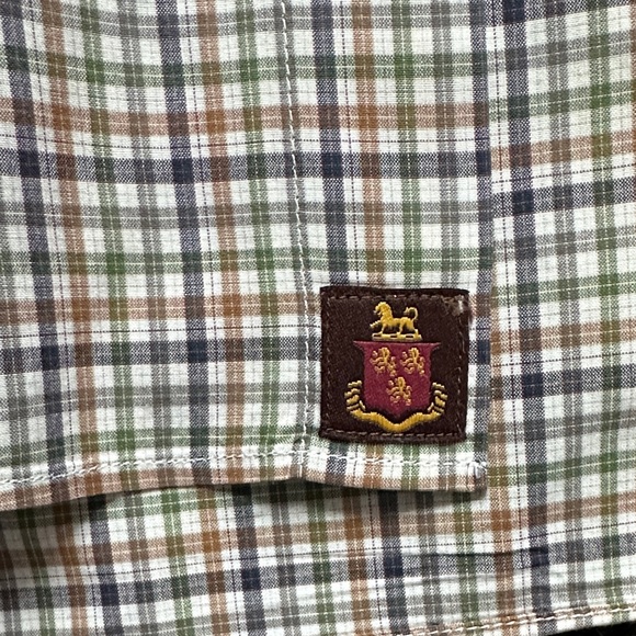 Robert Talbott Men's Plaid Button-Down Shirt - Green and Brown - Picture 4 of 8